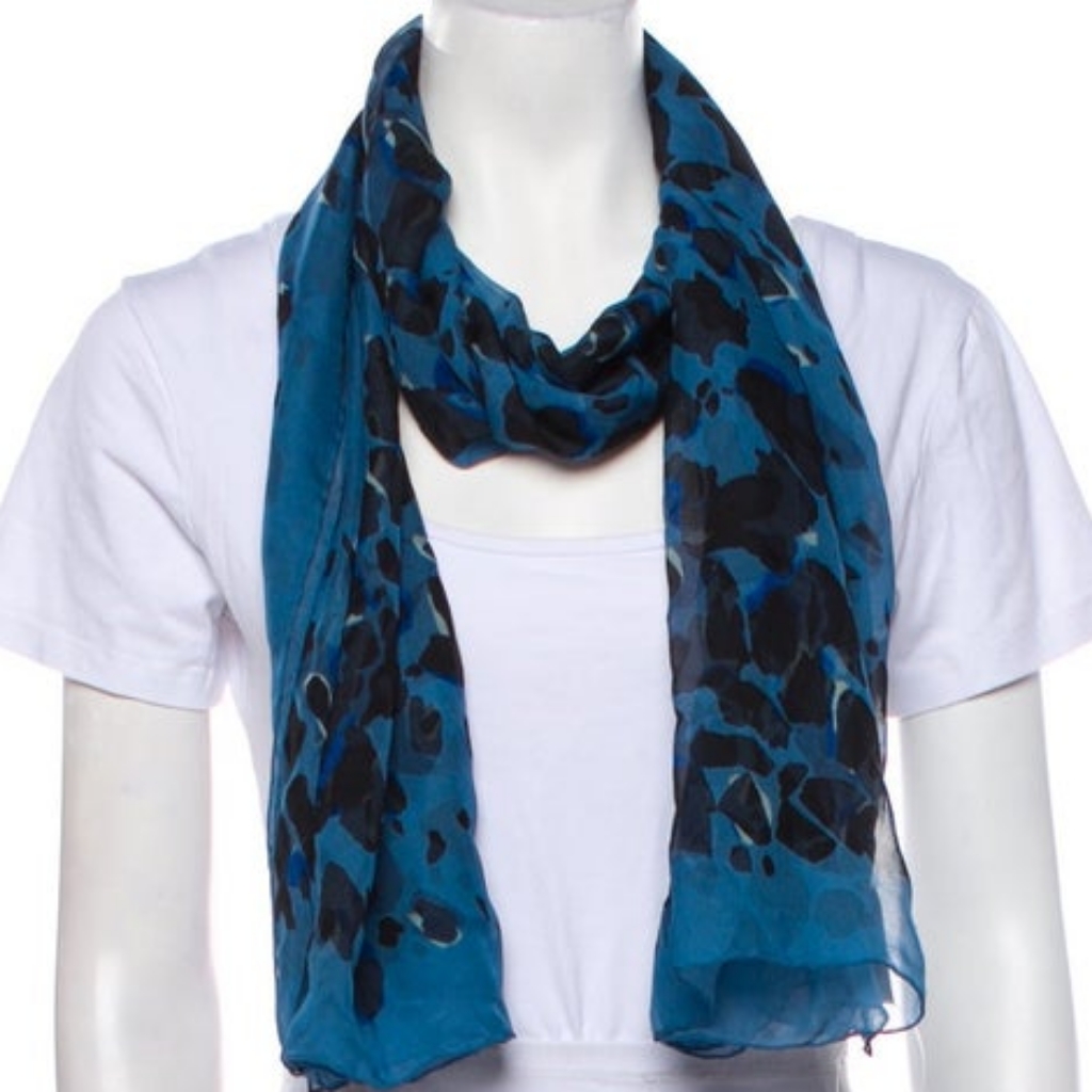 Burberry Blue Silk Scarf